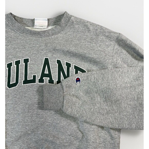 Vintage Champion Tulane University Sweatshirt Gray Crewneck Sz Small - Picture 2 of 5